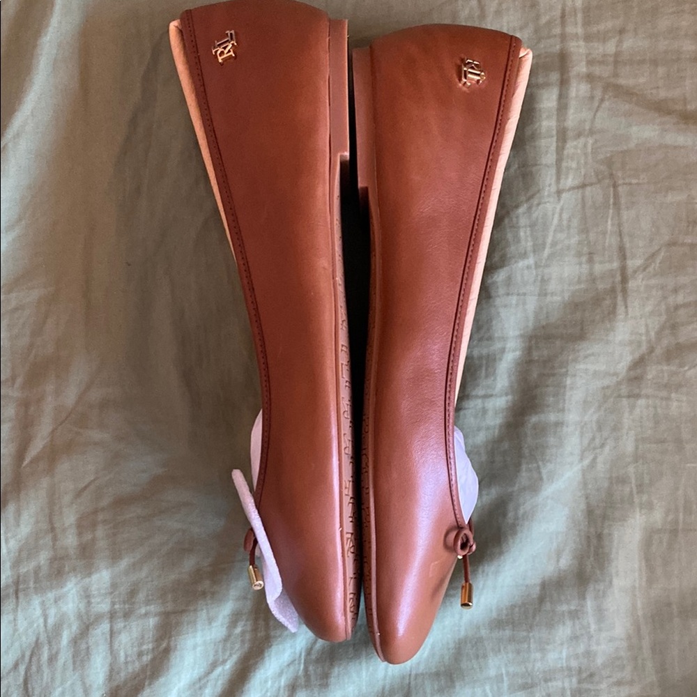 Polo by Ralph Lauren Brown Leather Loafers with Bow - Picture 5 of 5